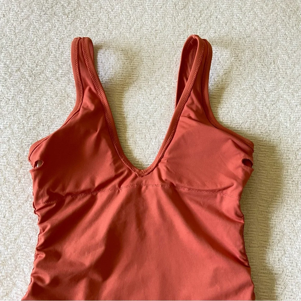 Cupshe Carolina Drawstring Ruched Tummy Control One Piece Swimsuit